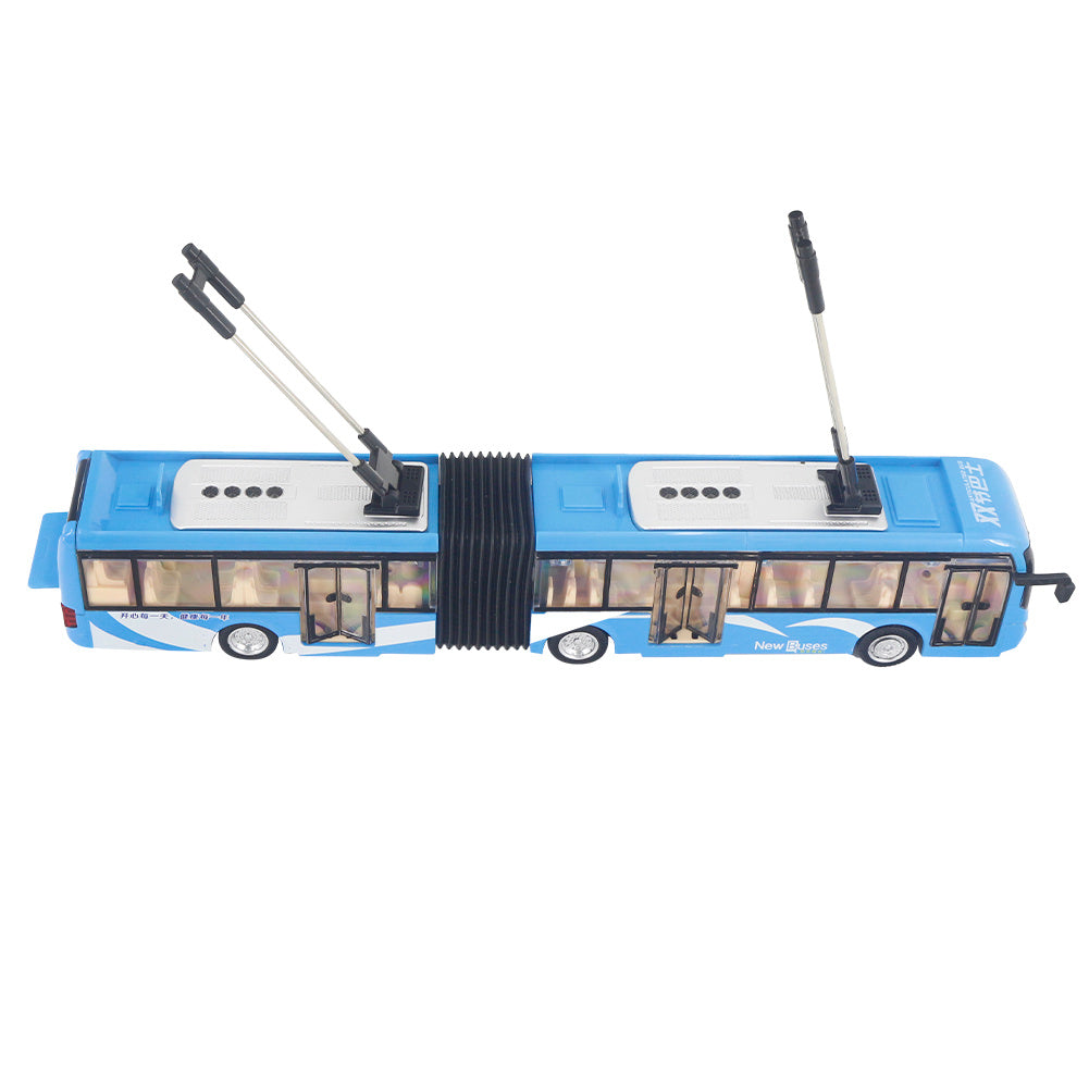 1:48 CS0133 Electronic City Bus Light Car Educational Toy for Children Kids Traffic Model(Blue)