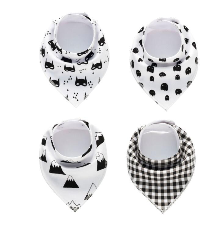 4pcs Lot Bibs Burp Cloth Print Arrow Wave Triangle Baby Bibs Cotton Bandana Accessories