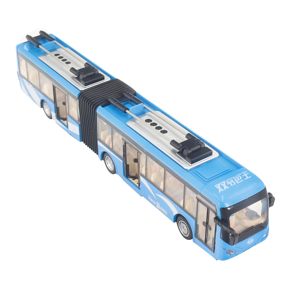 1:48 CS0133 Electronic City Bus Light Car Educational Toy for Children Kids Traffic Model(Blue)