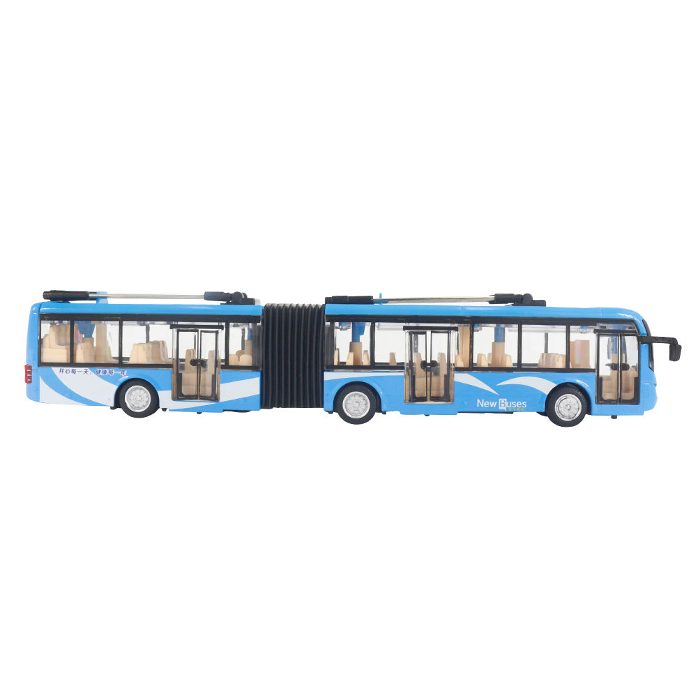 1:48 CS0133 Electronic City Bus Light Car Educational Toy for Children Kids Traffic Model(Blue)