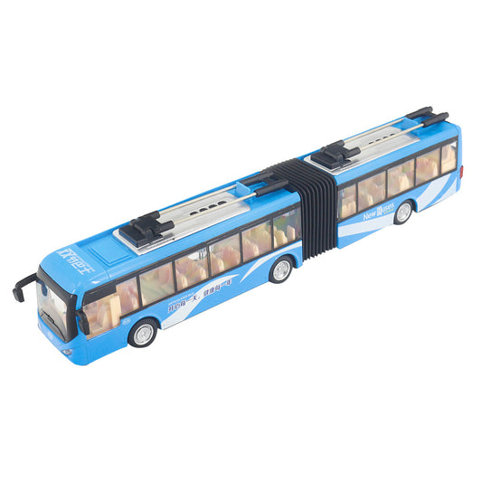 1:48 CS0133 Electronic City Bus Light Car Educational Toy for Children Kids Traffic Model(Blue)